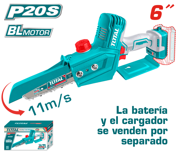 SIERRA DE CADENA LI-ION 20V 6″ 15CM 11M/S + ACC