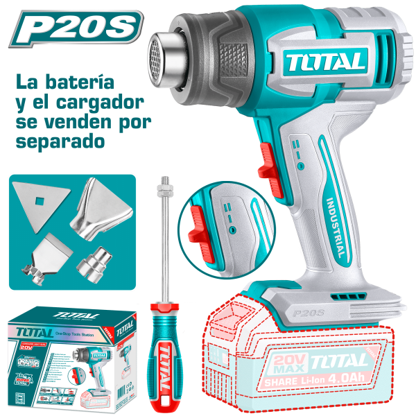 PISTOLA CALOR 20V 300/550C 100/200 L/MIN +ACC INDUSTRIAL
