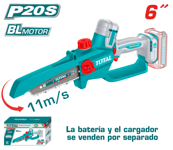 SIERRA DE CADENA LI-ION 20V 6″ 15CM 11M/S + ACC