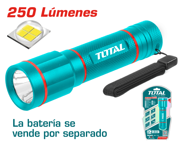 LINTERNA 250LM DIS: 160M BAT: 3XAAA (NO INCLUYE) INDUSTRIAL
