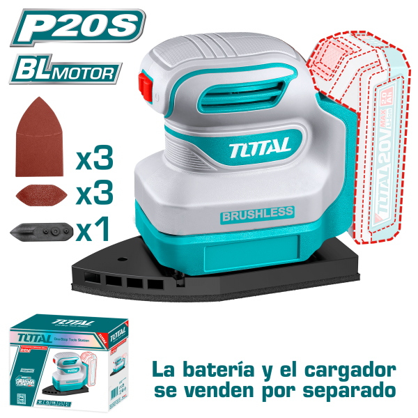 LIJADORA PALMA 20V BRUSHLESS 12000RPM + ACC INDUSTRIAL