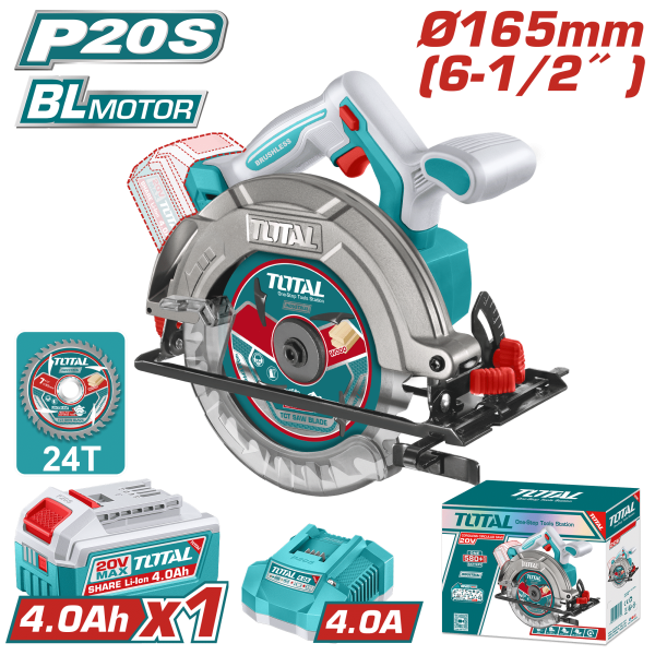 SIERRA CIRCULAR 20V 5200RPM 165MM BRUSHLESS 1X4.0AH INDUSTRIAL