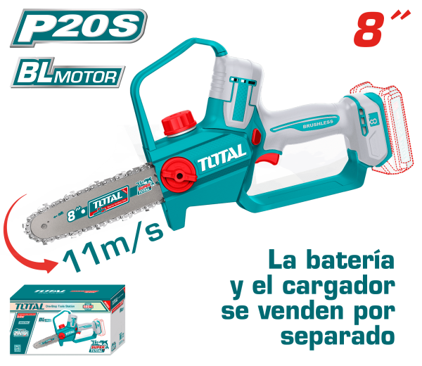 SIERRA DE CADENA LI-ION 20V 8” 20CM 11M/S + ACC INDUSTRIAL