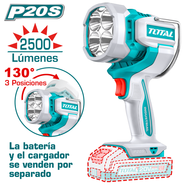 LINTERNA DE TRABAJO 20V 22.5W 25000LM LED 130G INDUSTRIAL