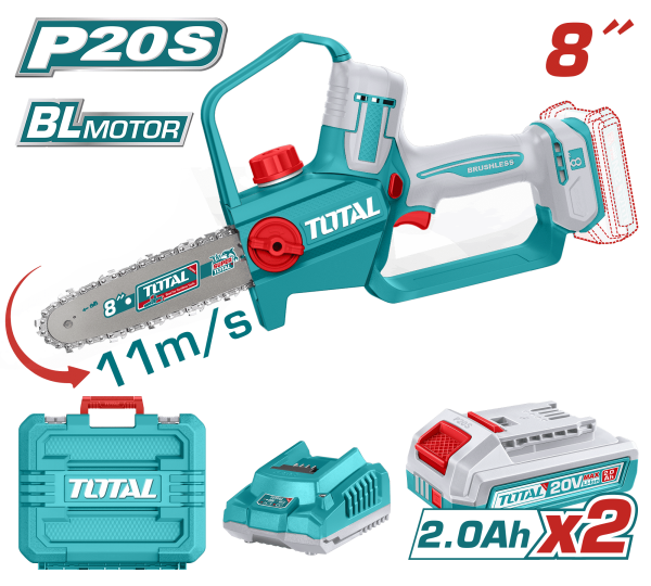 SIERRA DE CADENA LI-ION 20V 8” 20CM 11M/S 2X2.0AH + ACC INDUSTRIAL