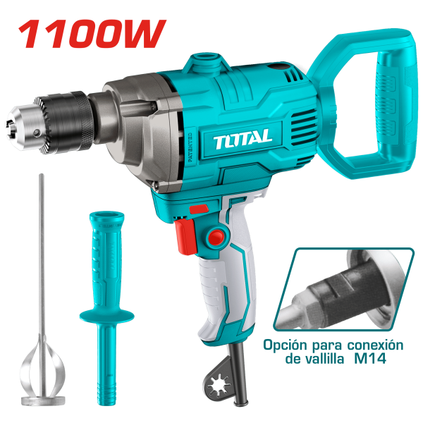 MEZCLADORA 1100W 16MM 0-680RPM M14 + ACC INDUSTRIAL