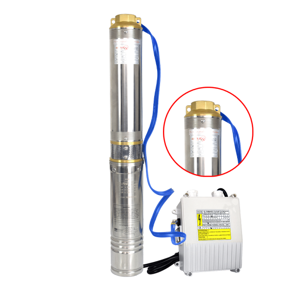 BOMBA SUMERGIBLE POZO 4″ SDM 220V 0.75HP 0.55KW ACERO INOX 1FASE