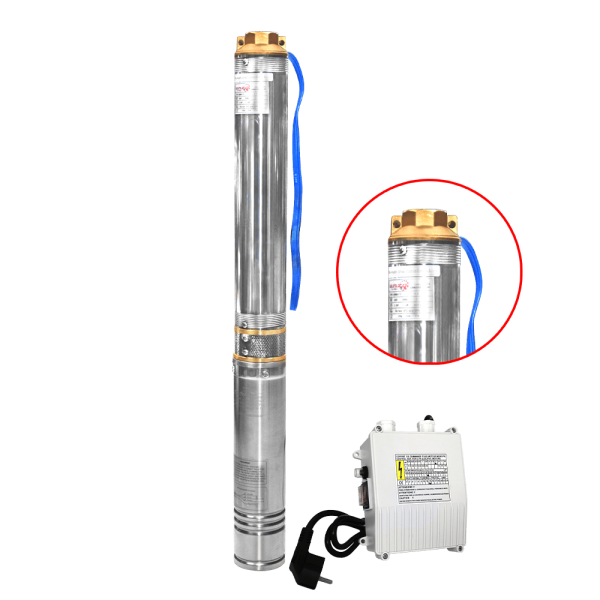 BOMBA SUMERGIBLE POZO 4″ SDM 220V 1.5HP 1.10KW ACERO INOX 1FASE