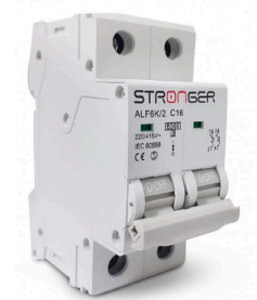 LLAVE TERMOMAGNETICA 2X16A 6KA ALPHA – STRONGER