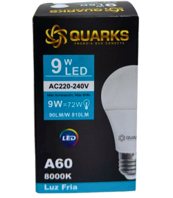 BULB LED A60 QUARKS 9W E27 AC220-240V FRIO 8000K