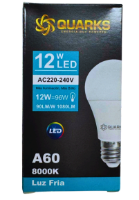 BULB LED A60 QUARKS 12W E27 AC220-240V FRIO 8000K