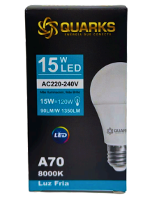 BULB LED A60 QUARKS 15W E27 AC220-240V FRIO 8000K