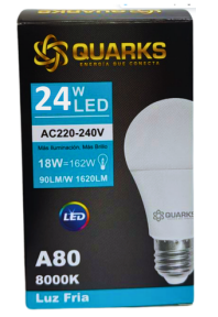 BULB ALTA POTEN CIA T80 QUARKS 24W E27 AC185- 260V FRIO 8000K