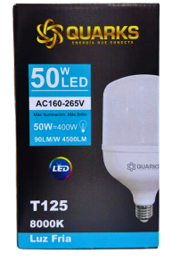 BULB ALTA POTENCIA T80 QUARKS 50W E27 AC185-260V FRIO 8000K