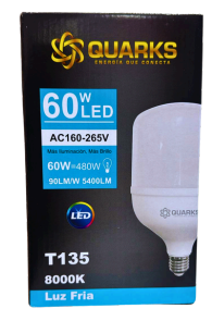 BULB ALTA POTENCIA T80 QUARKS 60W E27 AC185-260V FRIO 8000K