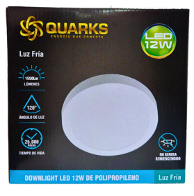 PANEL PRO SOBREPUESTO CIRCULAR QUARKS 12W AC100-240V POLICARBONATO FRIO 8000K