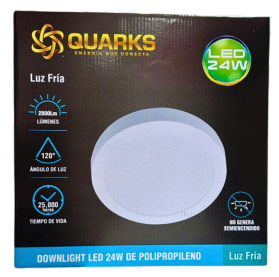 PANEL PRO SOBREPUESTO CIRCULAR QUARKS 24W AC100-240V POLICARBONATO FRIO 8000K