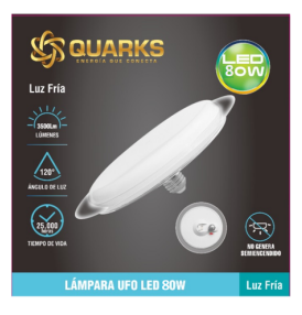 LAMPARA UFO PRO 80W QUARKS FRIO 8000K E27