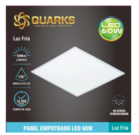 PANEL LED EMPOTRABLE 60X60 60W QUARKS FRIO 8000K